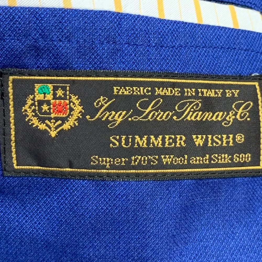 HICKEY FREEMAN Size 44 Regular Blue Wool Silk Notch Lapel Sport Coat
